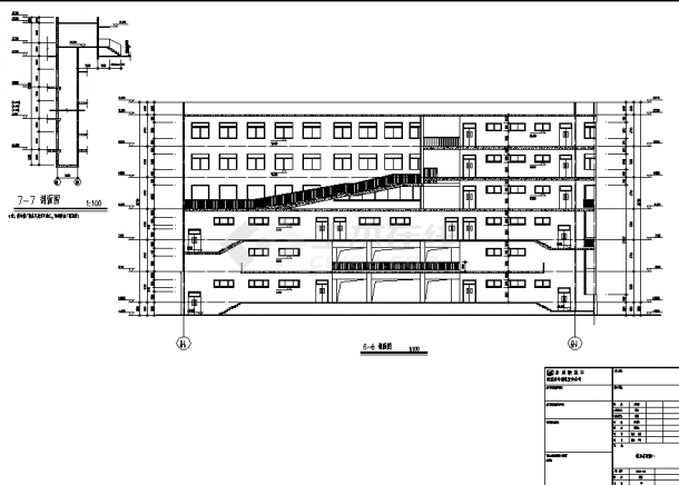三套私立高中教学楼建筑设计施工cad图纸（含说明）-图二