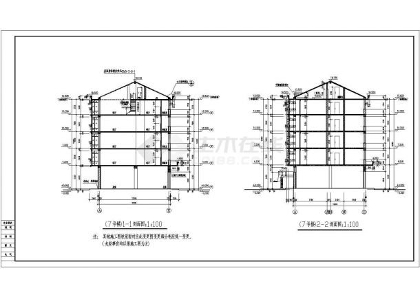 某大型小区高端住宅楼设计的平立剖面CAD参考图-图二