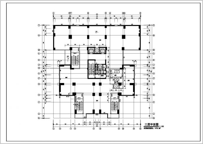 1.7万平米26层框剪结构商住楼全套建筑设计CAD图纸（1-4层商用）_图1