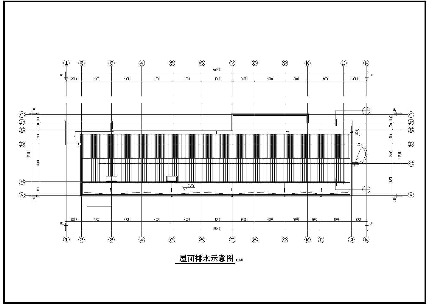 上海某工厂1900平米2层砖混结构办公宿舍楼建筑设计CAD图纸
