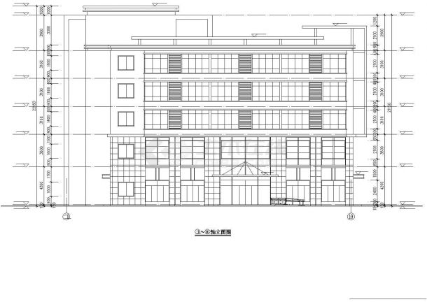 郑州某工业区2500平米五层钢混框架结构职工宿舍楼建筑设计CAD图纸-图一