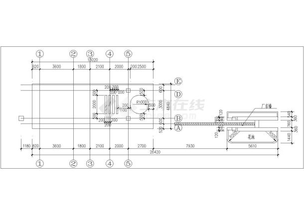 威海市某工厂30平米单层砖混结构门卫传达室建筑设计CAD图纸-图二
