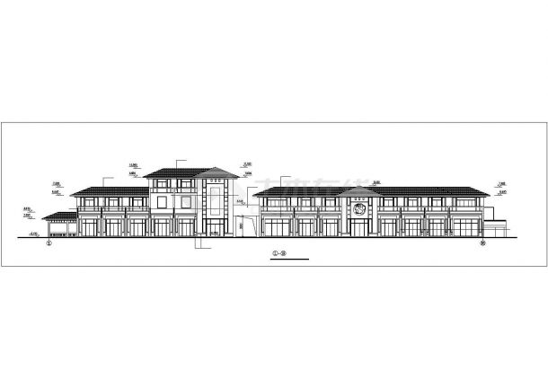 1500平米2层框架结构购物商业街全套建筑设计CAD图纸-图二