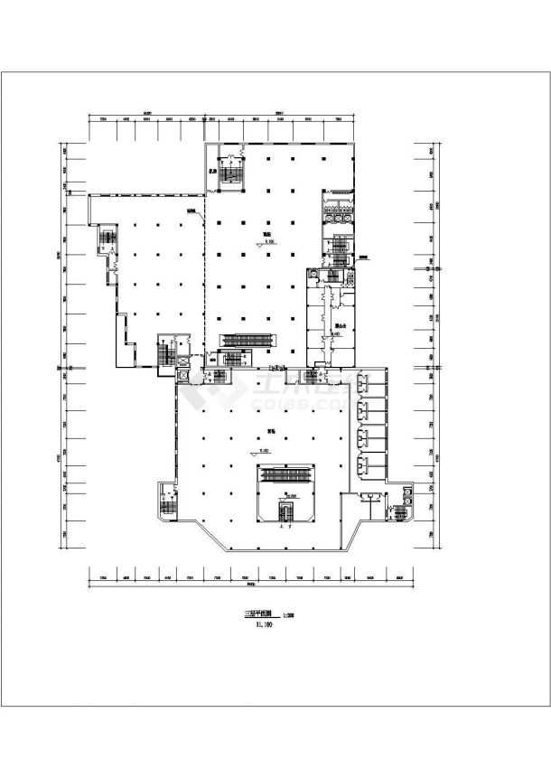 1.1万平米16层商住酒店全套平面设计CAD图纸（1-8层商用）-图一