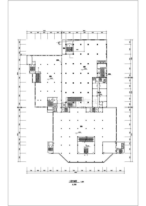 1.1万平米16层商住酒店全套平面设计CAD图纸（1-8层商用）-图二