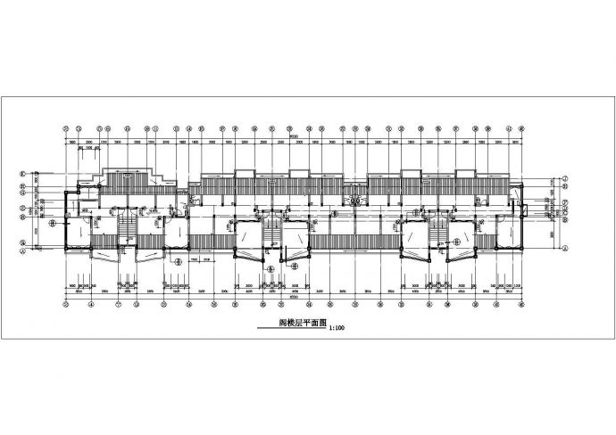3280平米6层砖混商住楼平面设计CAD图纸（含阁楼和夹层/底层商铺）_图1