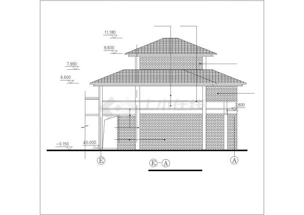 560平米3层框混结构商业综合楼全套建筑设计CAD图纸-图一