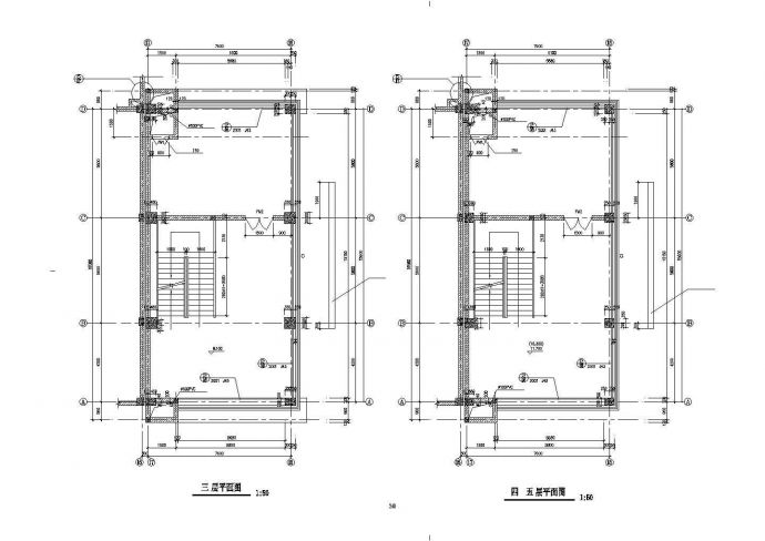 大连市某商业街6层框架结构商业塔楼立剖面设计CAD图纸_图1