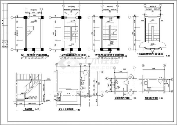 4250平米6层砖混结构商住楼建筑设计CAD图纸（1-2层商用）-图一