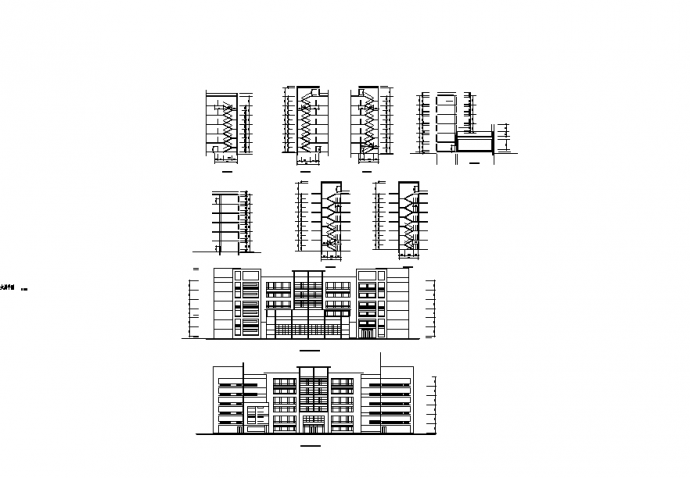 二套大学教学楼及活动中心建筑设计施工cad图纸_图1