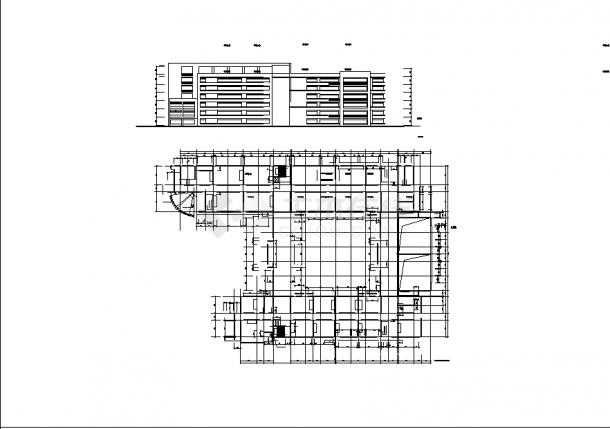 二套大学教学楼及活动中心建筑设计施工cad图纸-图二