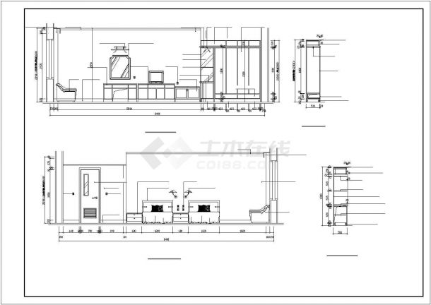铁岭市某商业街4层框混结构商务宾馆全套施工设计CAD图纸-图二
