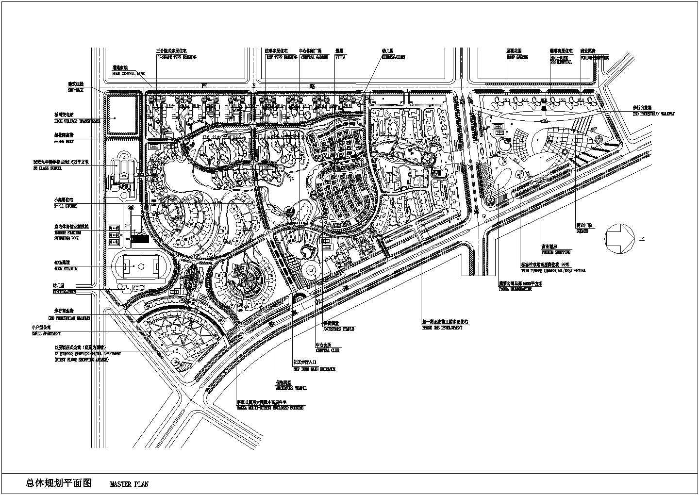 100平米住宅区规划总图