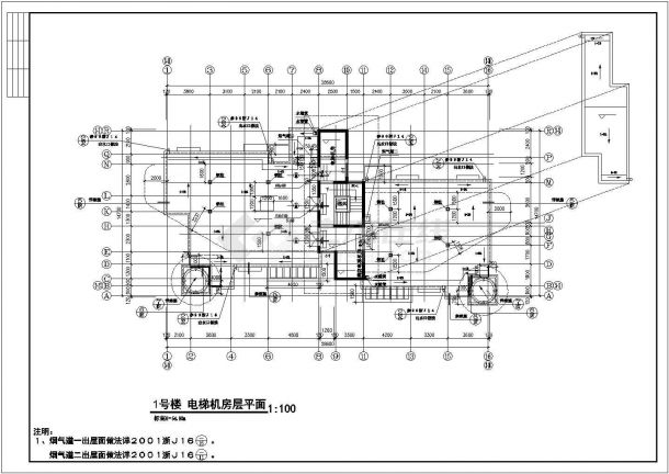 沈阳市某小区19层公寓住宅楼全套平面设计CAD设计图（含电梯机房层）-图二