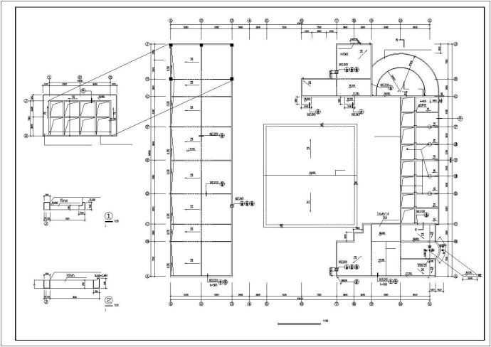某商业街1.2万平米4层框架结构文化商场全套建筑设计CAD图纸_图1
