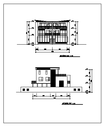 三层双拼新中式别墅建筑设计cad图，共六张-图一