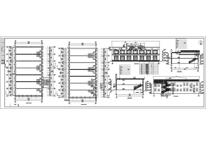 1700平米左右2层框混结构商业综合楼平立剖面设计CAD图纸（3套方案）_图1