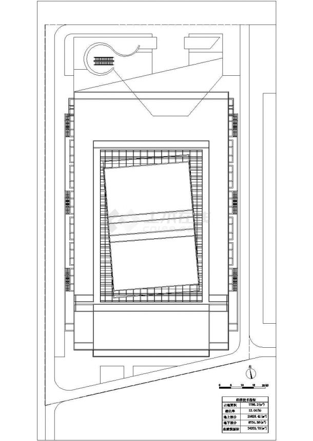 台州市某商业街1.2万平米4层框架结构商业综合楼平立剖面设计CAD图纸-图二