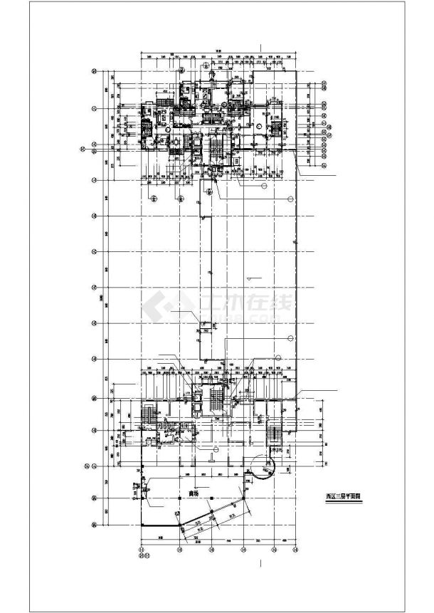 济南市某商业街9800平米4层框架结构百货商场平面设计CAD图纸-图二