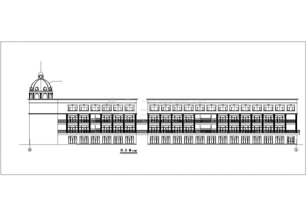 1.2万平米4层框架结构欧式风格百货商场平立剖面设计CAD图纸-图二