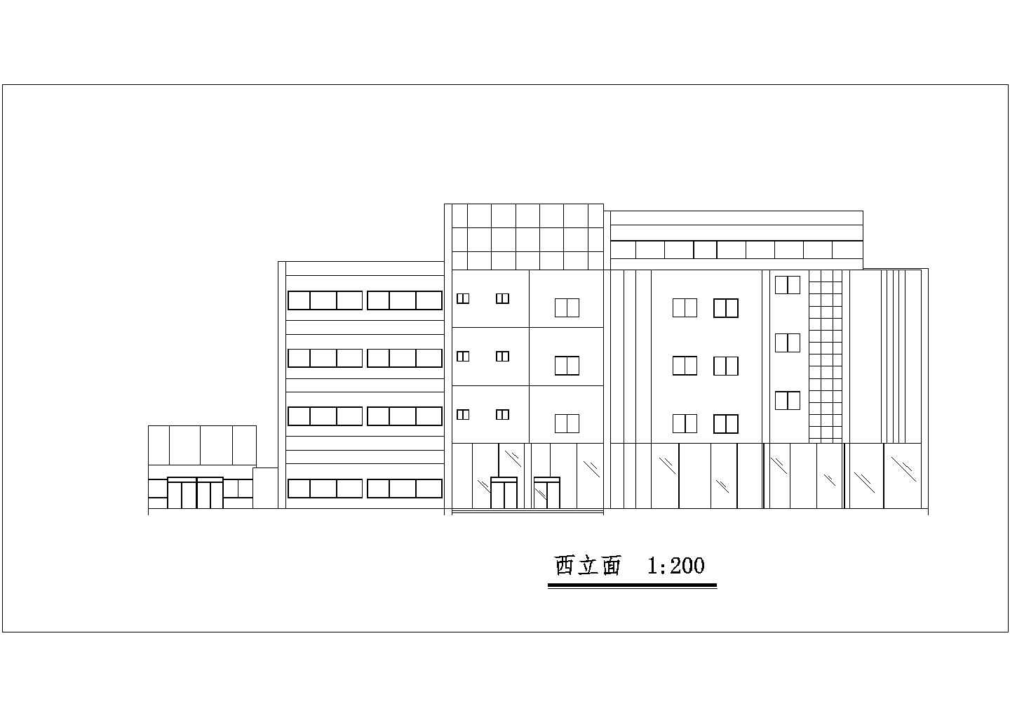 8700平米五层框架结构百货商场平立剖面设计CAD图纸（含透视图）