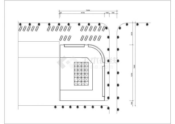 太原市某商业街6800平米3层框架结构百货商场全套建筑设计CAD图纸-图一