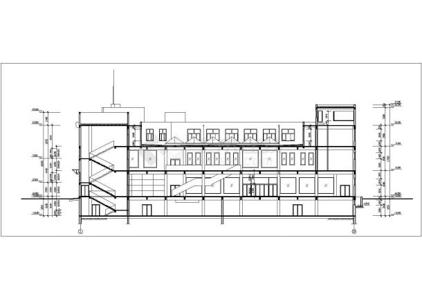 太原市某商业街6800平米3层框架结构百货商场全套建筑设计CAD图纸-图二