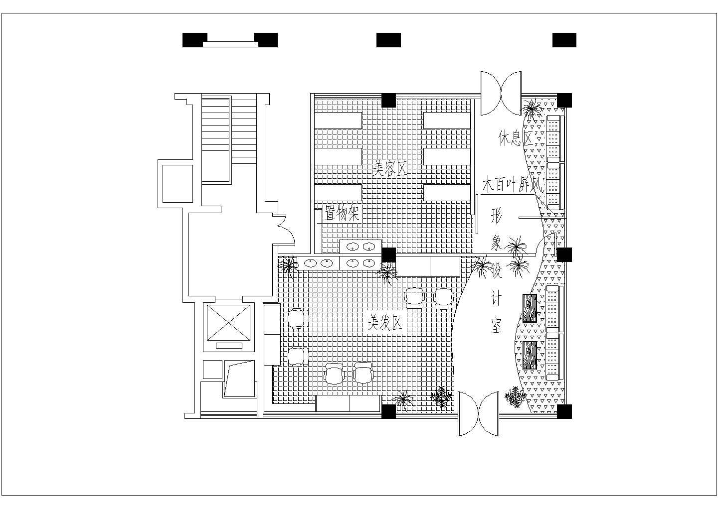 南京市某大型商场平面整体布局设计CAD图纸（3900平米/层）