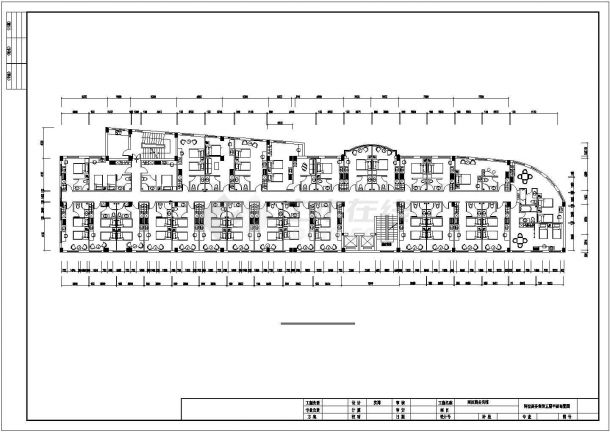 3000平米左右2层框架结构商务宾馆平立剖面设计CAD图纸-图二