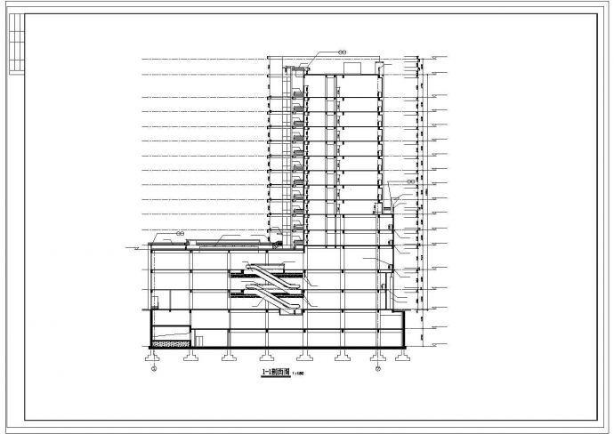某商务广场规划设计cad施工图纸_图1