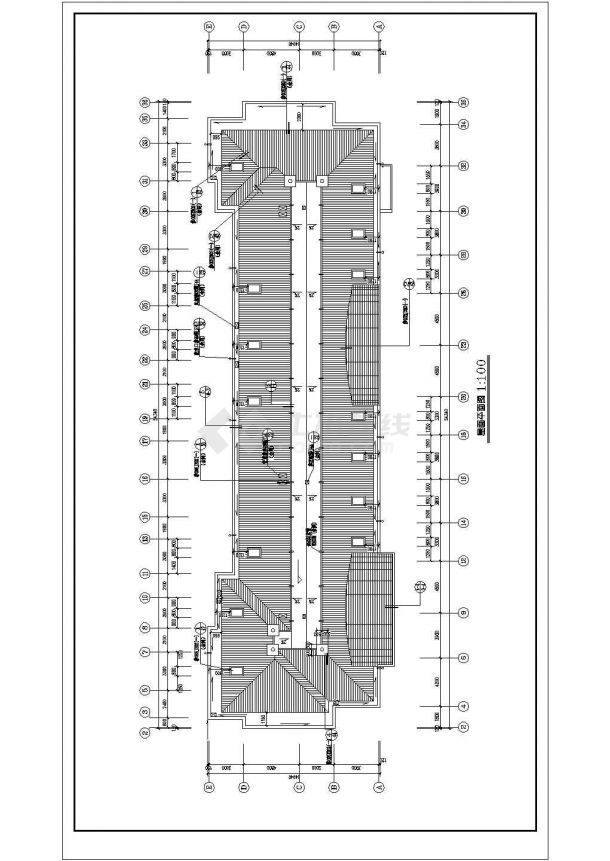 六层三单元阁楼4264平米不对称户型设计图，含楼梯门窗大样图-图二