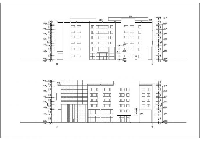 某商业街1.3万平米6层框架结构百货商场平立剖面设计CAD图纸_图1