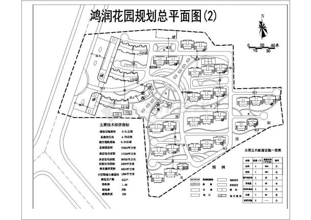 合肥市蜀山区某居住区总平面规划设计CAD设计图（占地五公顷/2套方案）-图一