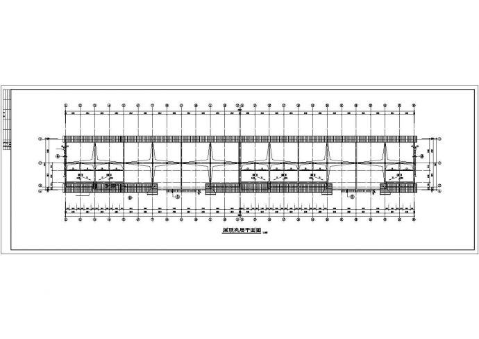 占地1100平米2层框架结构步行购物街平立剖面设计CAD图纸（含夹层）_图1