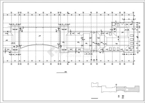 天津某商业街两段三层组合式商业综合楼全套建筑设计CAD图纸-图一