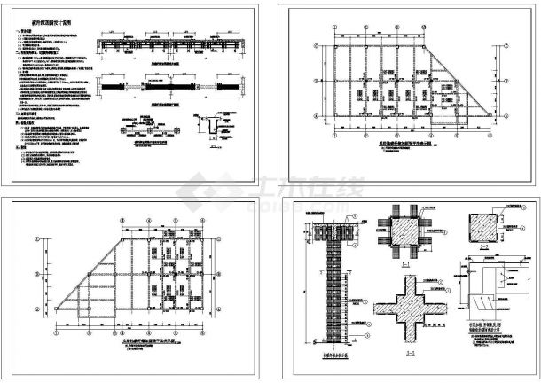 某地框架结构详尽的梁柱碳纤维加固设计cad全套施工图（含设计说明）-图二