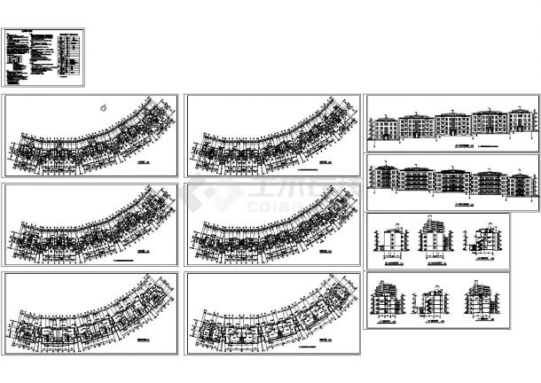 某小区跃层多层住宅楼全套建施设计cad图纸-图一