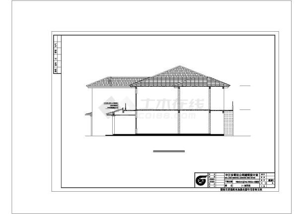 某市郊砖混结构坡屋顶别墅建筑方案设计施工CAD图纸-图一
