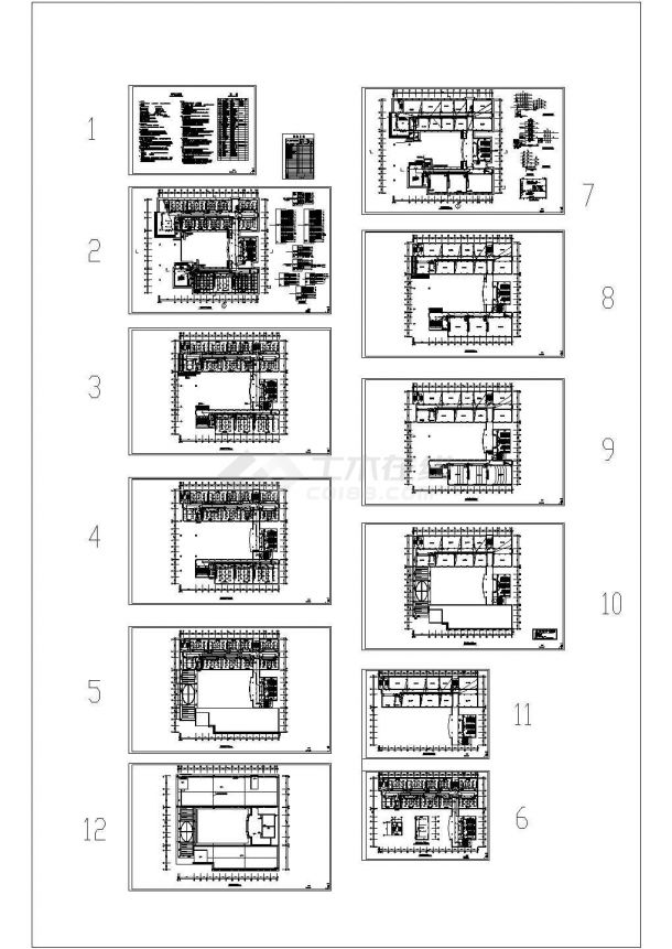 某五层学院教学楼电气施工cad图(含弱电设计)-图二