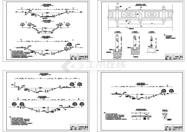 某河道治理工程设计cad河道标准横断面图（甲级院设计)-图二