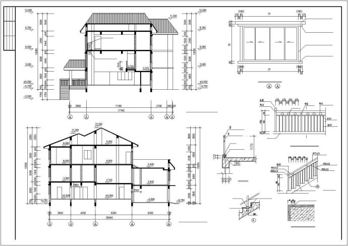 某市郊高级私人别墅建筑方案设计施工CAD图纸_图1