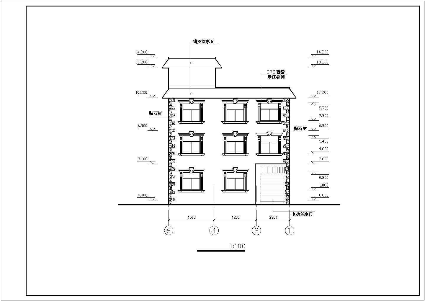 某市郊豪华北美风情小别墅建筑结构方案设计施工CAD图纸