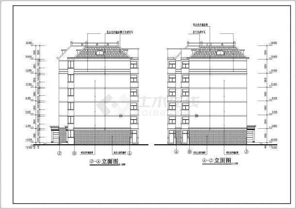 某市郊豪华多层别墅建筑方案全套设计施工CAD图纸-图二