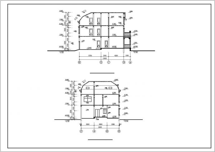 某市郊多层豪华商务别墅建筑方案设计施工CAD图纸_图1