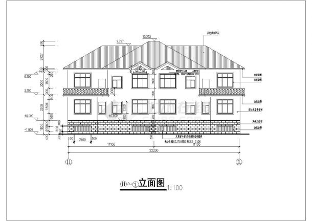 某旅游度假区多层高级别墅建筑方案设计施工CAD图纸-图二