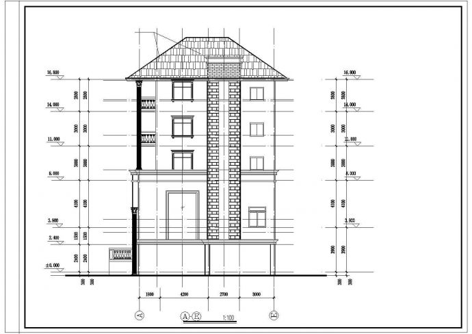 某旅游度假区错层别墅建筑方案设计施工CAD图纸_图1