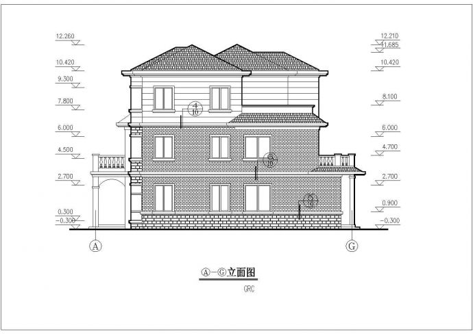 某旅游度假区大型单栋别墅建筑方案设计施工CAD图纸_图1