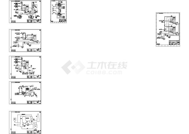 典型湿法和半干法等六种脱硫工艺流程cad图（甲级院设计）-图一