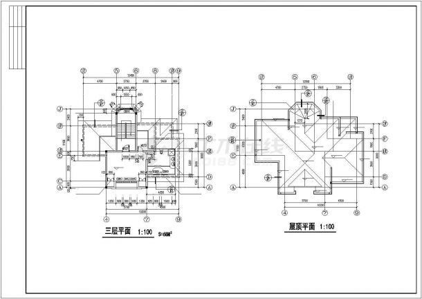 某旅游度假区山庄小别墅建筑方案设计施工CAD图纸-图一