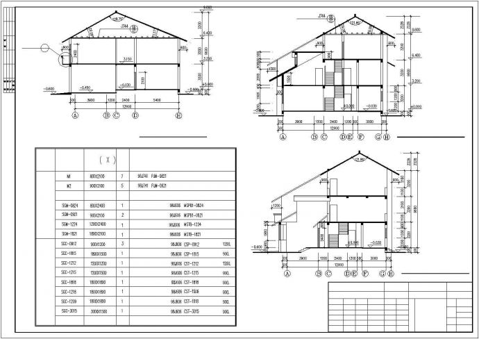 某旅游度假区小型山庄多层别墅建筑方案设计施工CAD图纸_图1